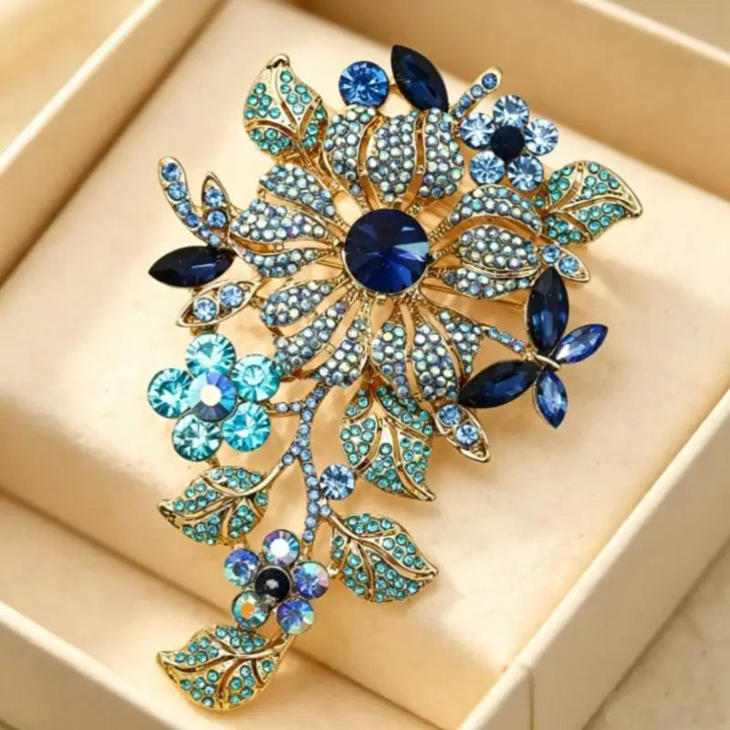 Elegant Crystal Tulip Brooch - Sparkling Pearl & Rhinestone Flower Corsage for Women, Perfect Party Jewelry Gift Qme style 3
