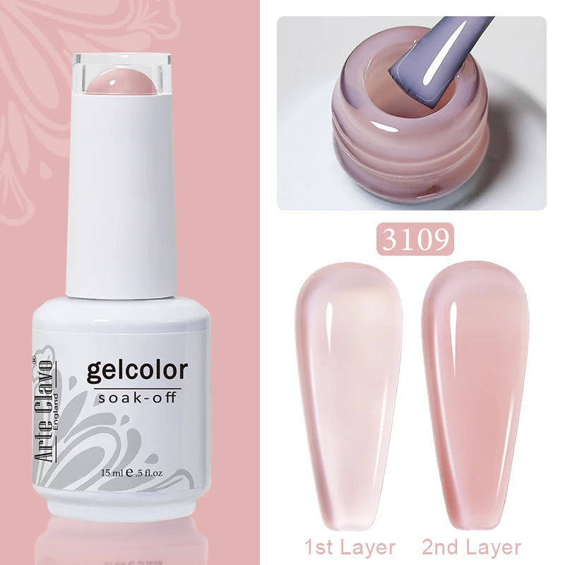 Arte Clavo Solid Gel Nail Polish Rainbow Summer Varnish Soak Off