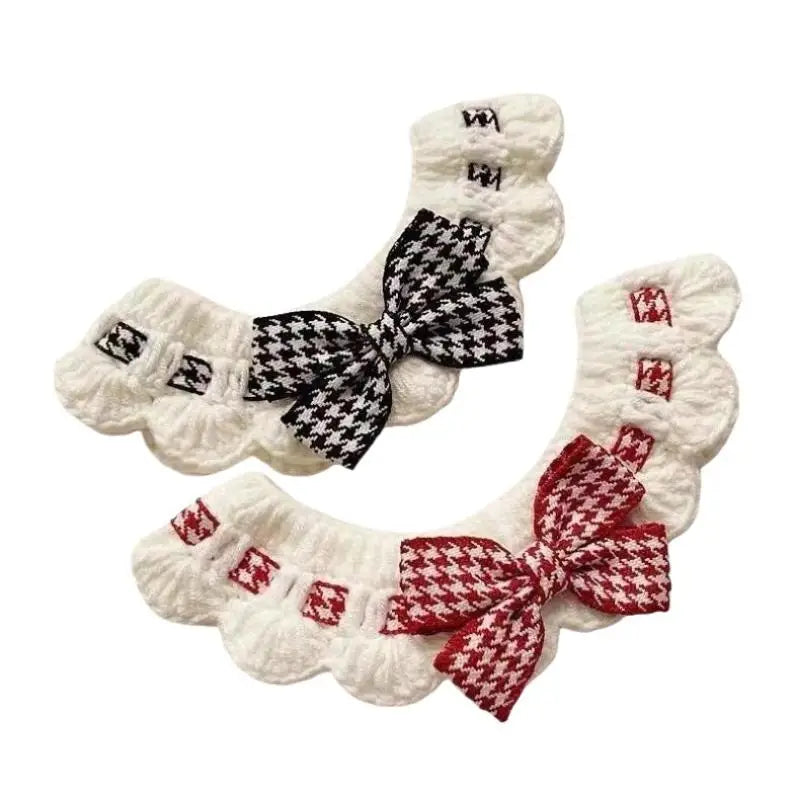 Small Dogs Puppies Tie Accessories Cute Cat Collar Wool Crocheted Qme