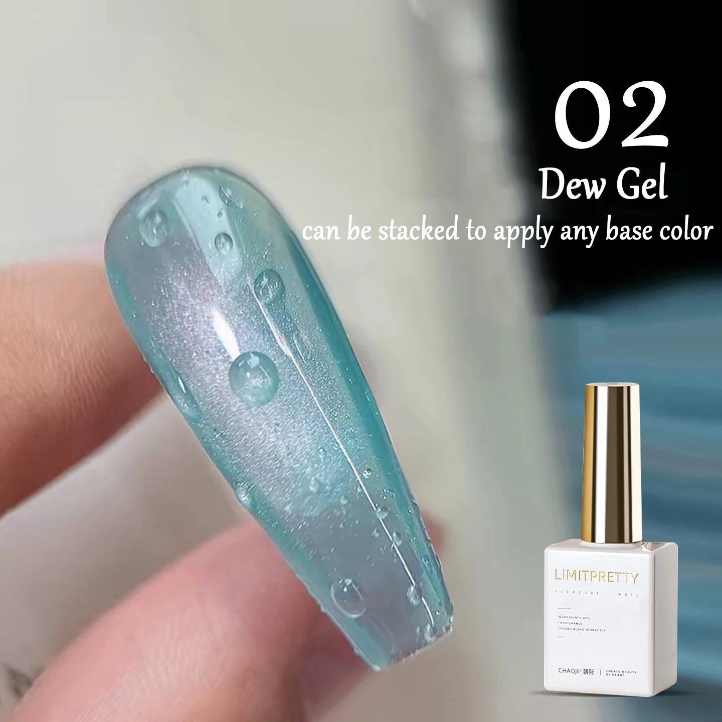 Water Drop Nail Gel Set, 3D Crystal Bubbling Gel & No Wipe Top Coat, DIY Dew Drop Effect for Glossy Glass Nails, Nail Art Design Qme 02 Dew Gel