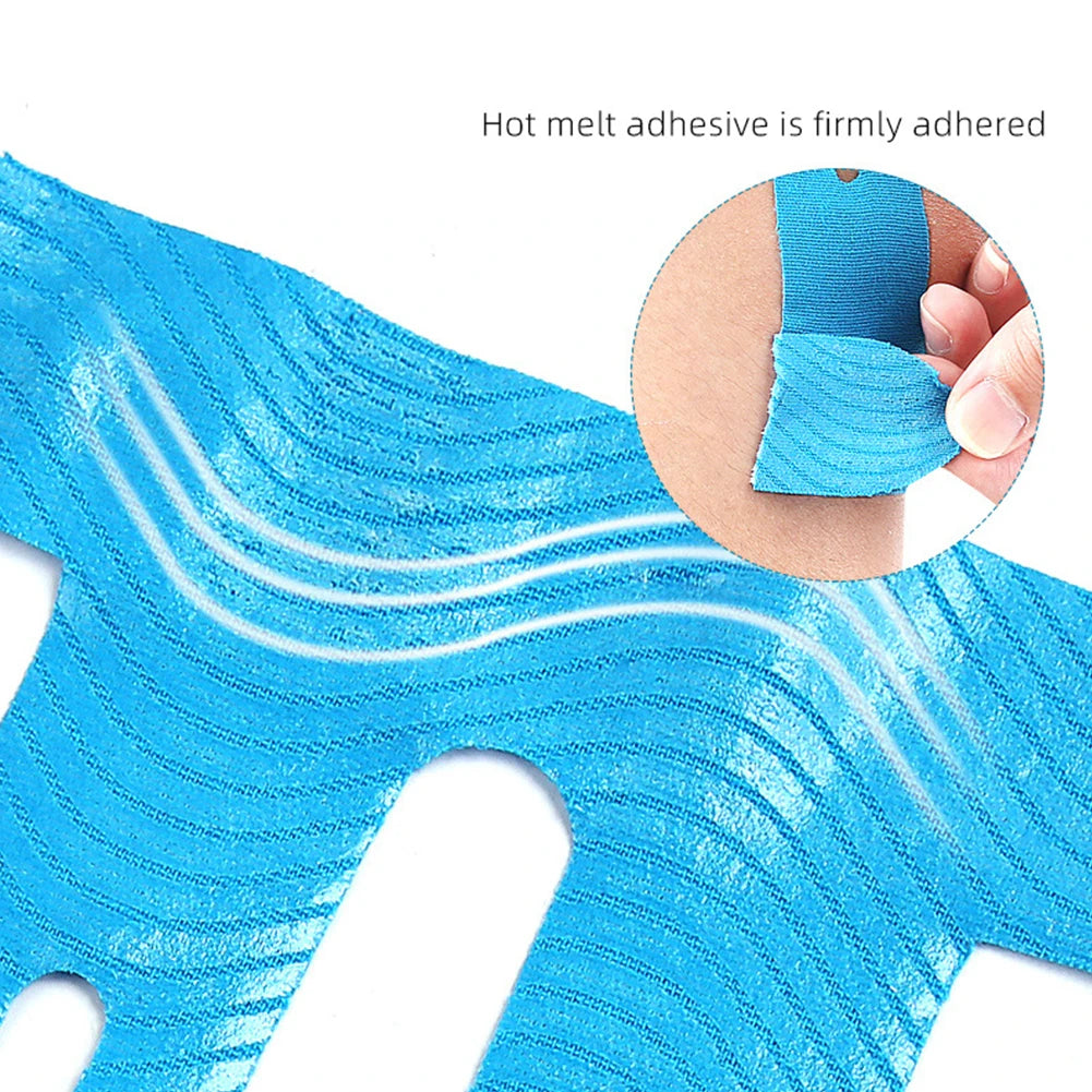 5Pcs Precut Kinesiology Tape Elastic Sport Knee Tape Breathable Cotton Athletic Tape for Knee Support & Stability Qme