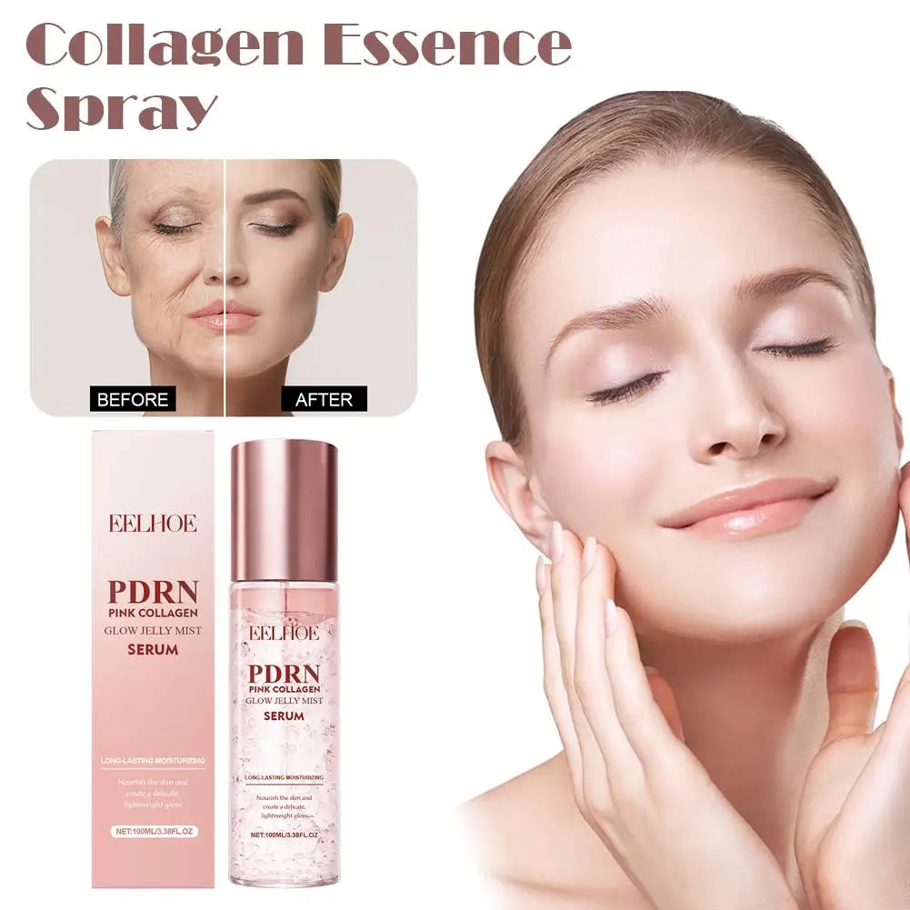 Collagen Essence Spray Smoothing Facial Mist Brightening Spray Nourish Moisturiz Face Serum Toner Improve Drying Skin Care 100ml Qme