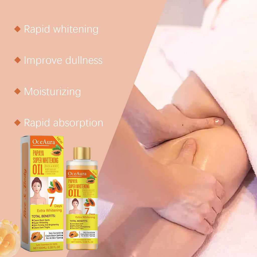 Papaya Whitening Body Oil Nourishing Brightening Skin Care Relaxing Muscle Smoothing Moisturizing Body Massage Skin Papaya Oil Qme