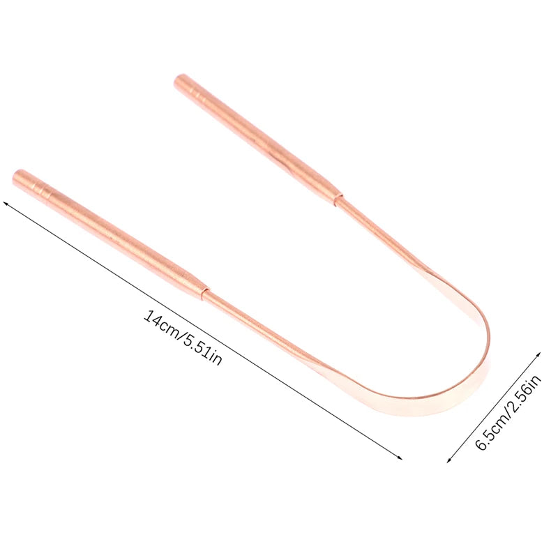 Copper Tongue Scraper Cleaner Toothbrush Dental Oral Care Hygiene Qme