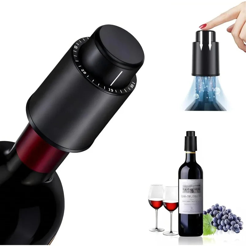Vacuum Wine Stopper Reusable Wine Stopper Sealed Storage Wine Bottle Stopper Push-type Bar Tools Bar Utensils Qme