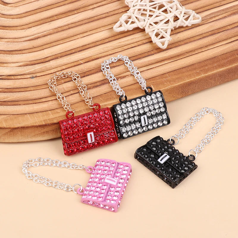 Fashion Creative Doll House Mini Metal Chain Bag Pendulum Doll Bag Miniature Shopping Handbag Clothing Accessories Qme