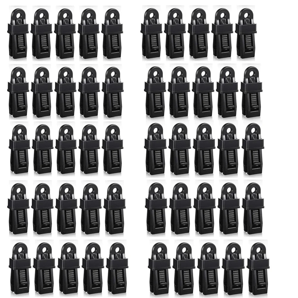 5/10/30/50pcs Camping Tent Windproof Fixing Clip Outdoor Canopy Tarpaulin Fixed Strap Hook Clip Camping Equipment Accessories Qme 50pcs