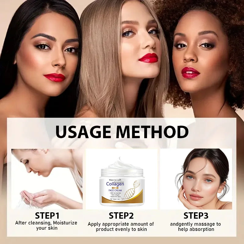 Collagen Day & Night Moisturizer - Hydrating and Firming with Shea Butter, Niacinamide, and Vitamin E - Alcohol-Free Cream Suitable for All Skin Types Qme