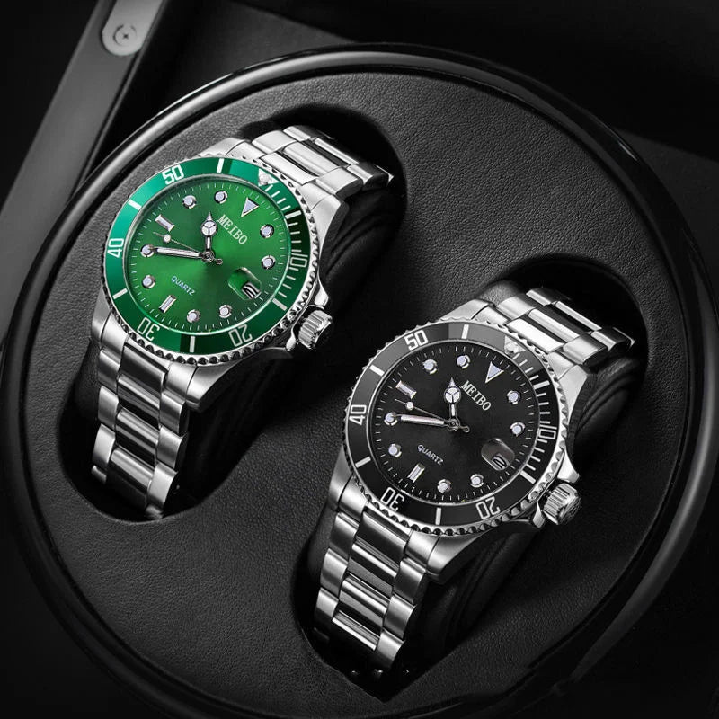 Foreign Trade Green Water Ghost Watch Men's Watch Men's Watch Fashion Steel Belt Quartz Watch Qme