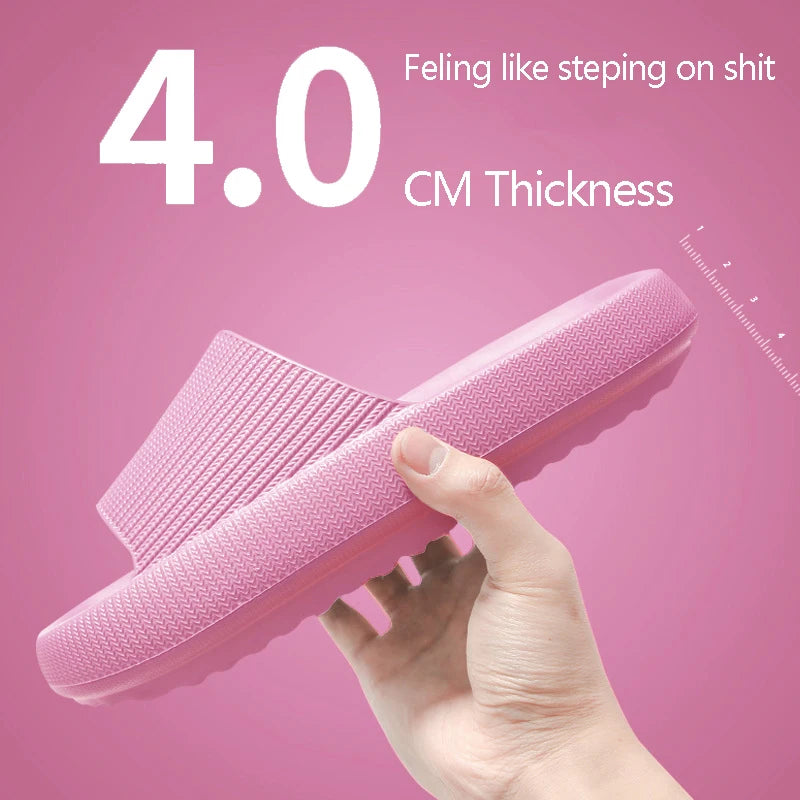 Cloud Sliders Women Men Non-Slip Bathroom Slippers Summer Soft Flip Flop Pillow Sliders Platform Pool Sliders Shower Shoes for I Qme A-Rose Red 4.0cm 38-39