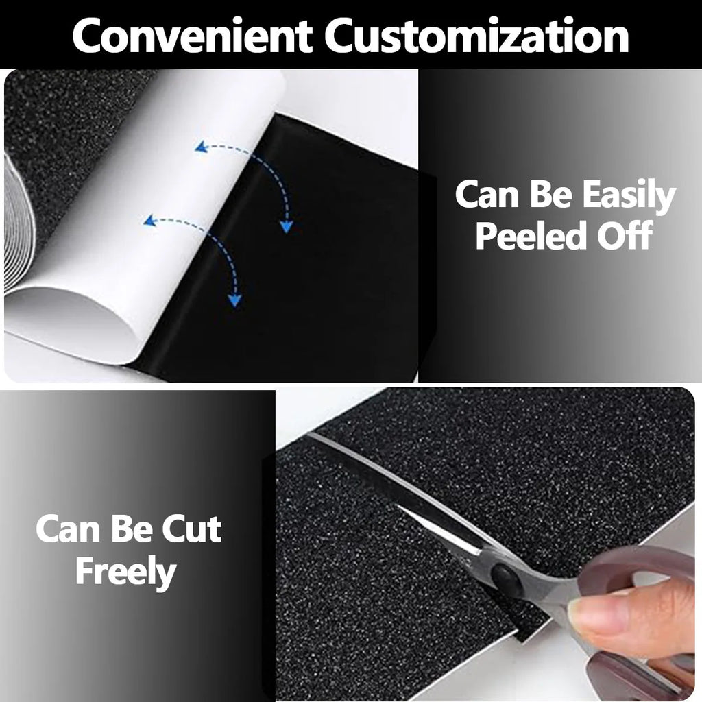 5M Black Frosted Anti-slip Tape Anti-frosted Slip Strip for Stair Self-adhesive Bathroom Floor Steps Waterproof Non-slip Warning Qme