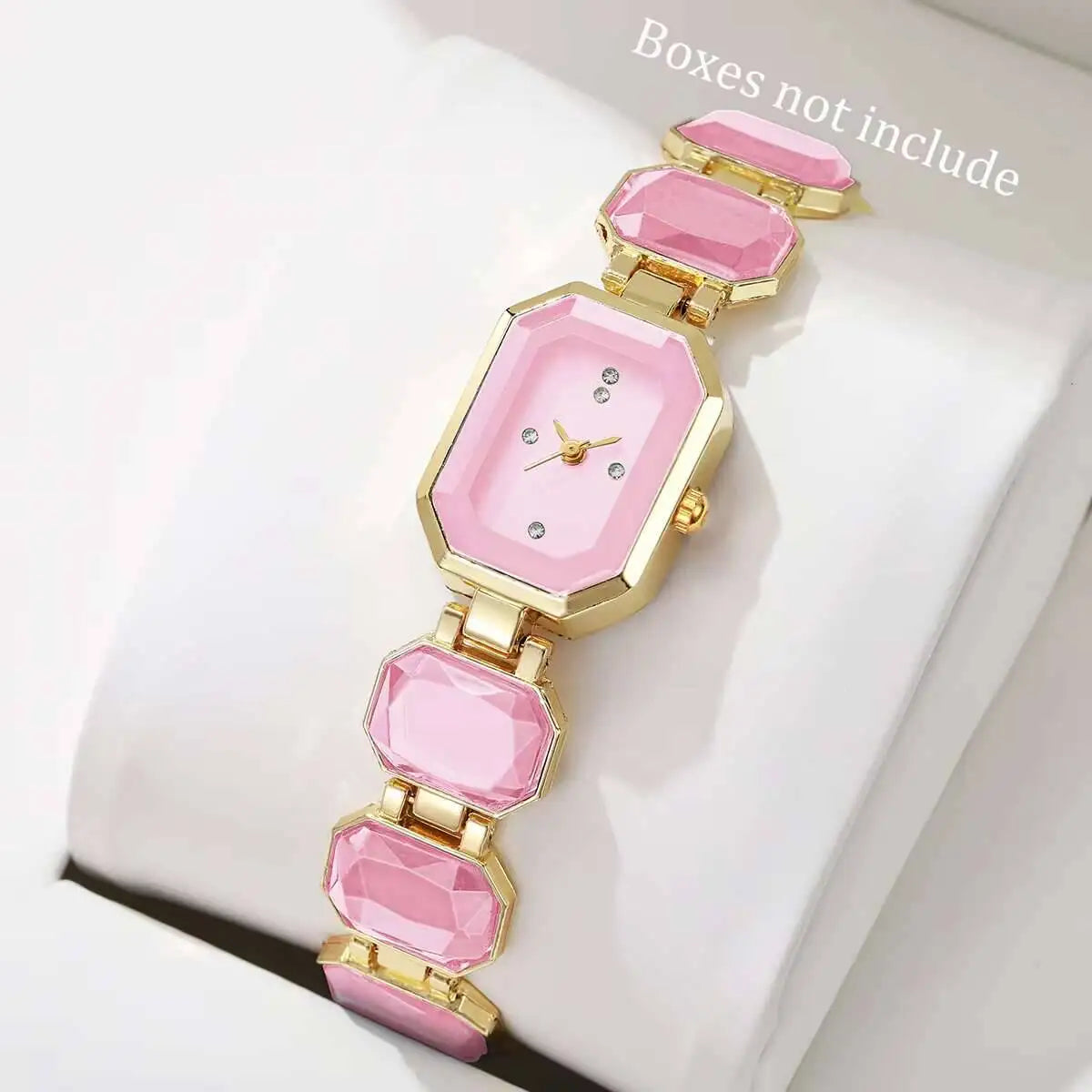 Little rock sugar watch women's watch women's watch light luxury niche temperament high beauty quartz watch square Qme Pink Without Box