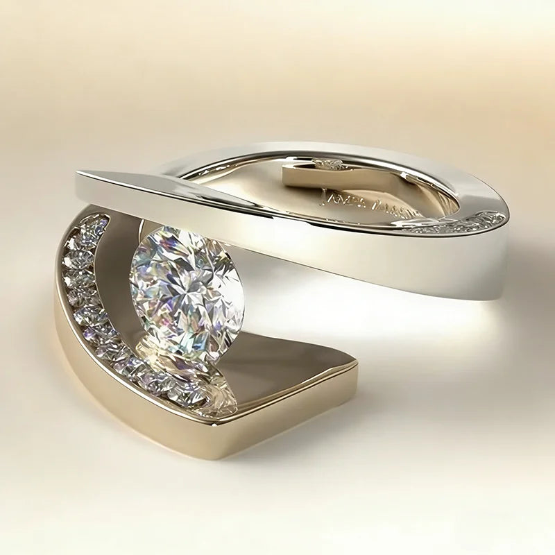 Luxury Bridal Rings Size 6 7 8 9 10 New Princess 925 Sterling Silver Rose Gold Color Women Rhinestone Crown Engagement Jewelry Qme WHITE 7