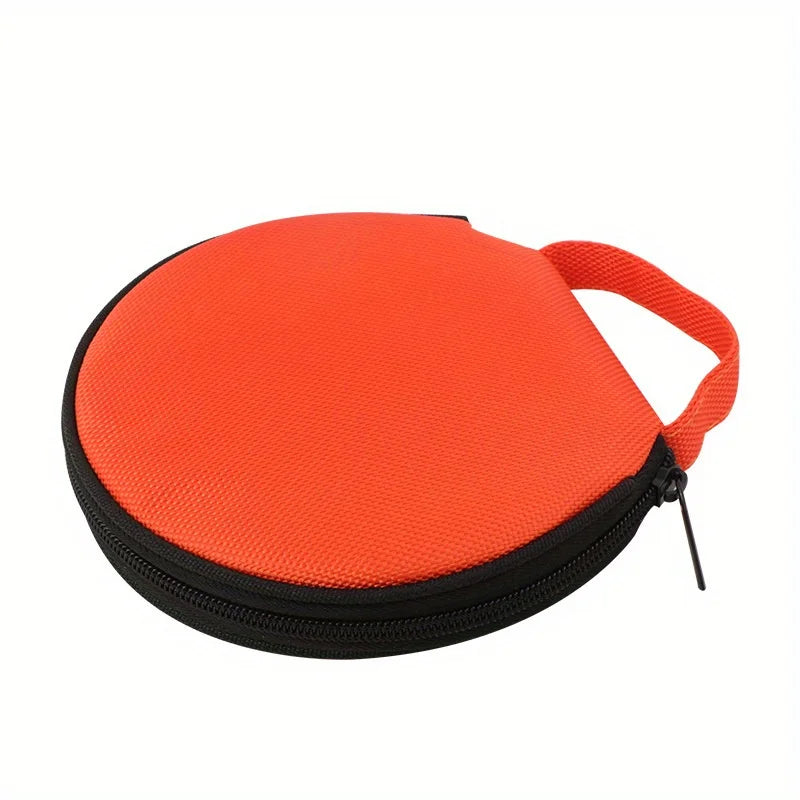 Portable CD Case, Round CD Holder For 20pcs CDs, Oxford Cloth DVD Storage Bag CD Wallet Holder Organizer DVD Pouch Qme Orange