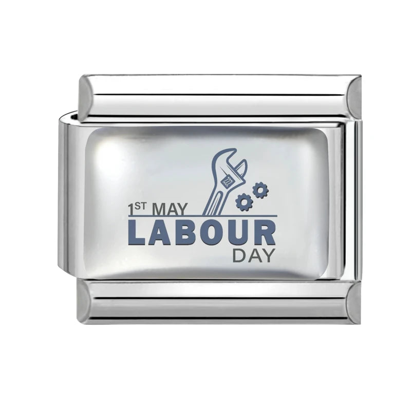 DIY Labour Day Series Italian Charm Bracelet Hammer Axe Pattern Bead