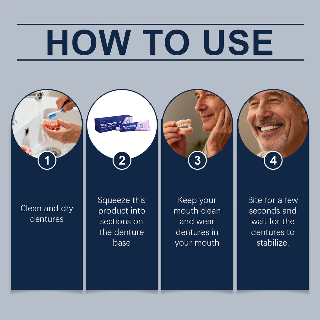 Oralhoe Thermoplastic Denture Adhesive Glue for Upper & Lower Denture Waterproof Chewing Comfortable Dentures Fixing Cream 40g Qme