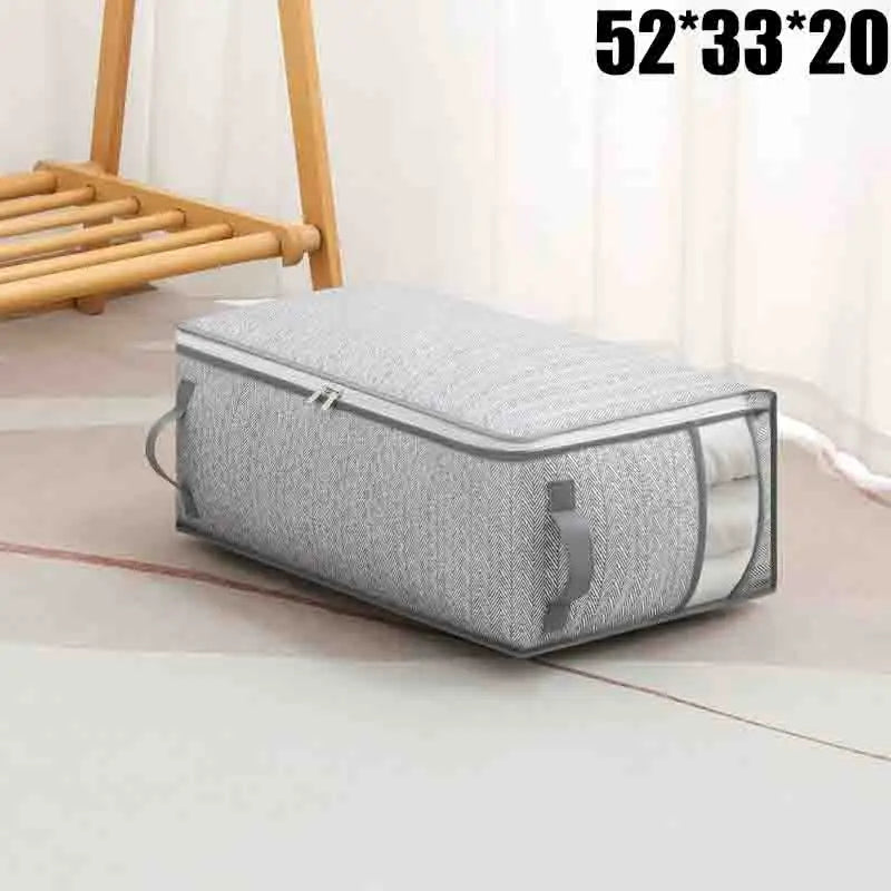 Household Anti-Humidity Cotton Quilt Large Capacity Dustproof Bag Foldable Moving Storage Bag Storage Bag with Visible Window Qme M