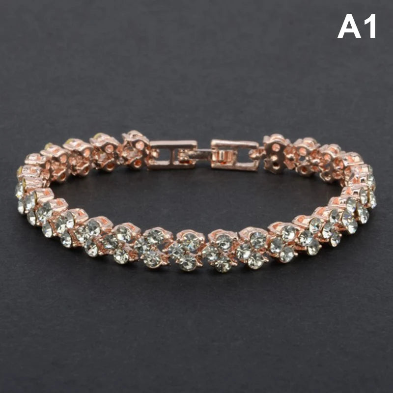 Fashionable Magnetic Gold Chain Crystal Bracelet Women Stylish Female Qme Rose Gold