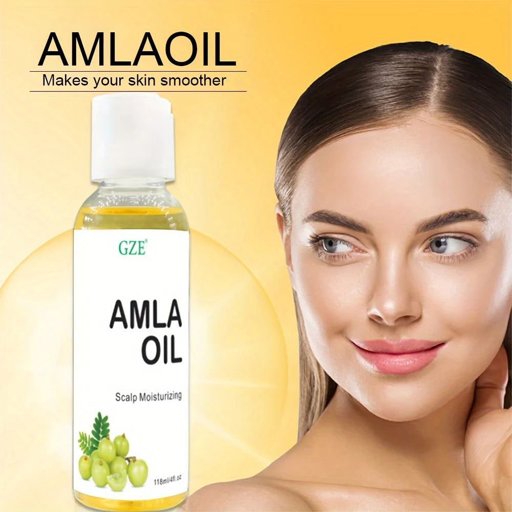 GZE Amla Hair Oil For Healthy Hair Shine and Moisturized Scalp, Indian Hair Oil for Men and Women, Bio Oil for Hair Qme