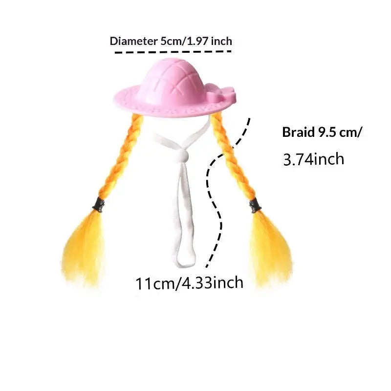 Golden Bear Parrot Double Ponytail Braid Wig Hat Multi-color Fashion Qme A9