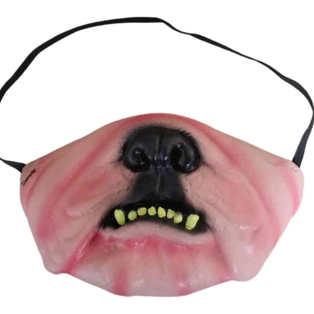 Latex Half Face Masks Humorous Elastic Band Horrible Scary Cosplay Qme E