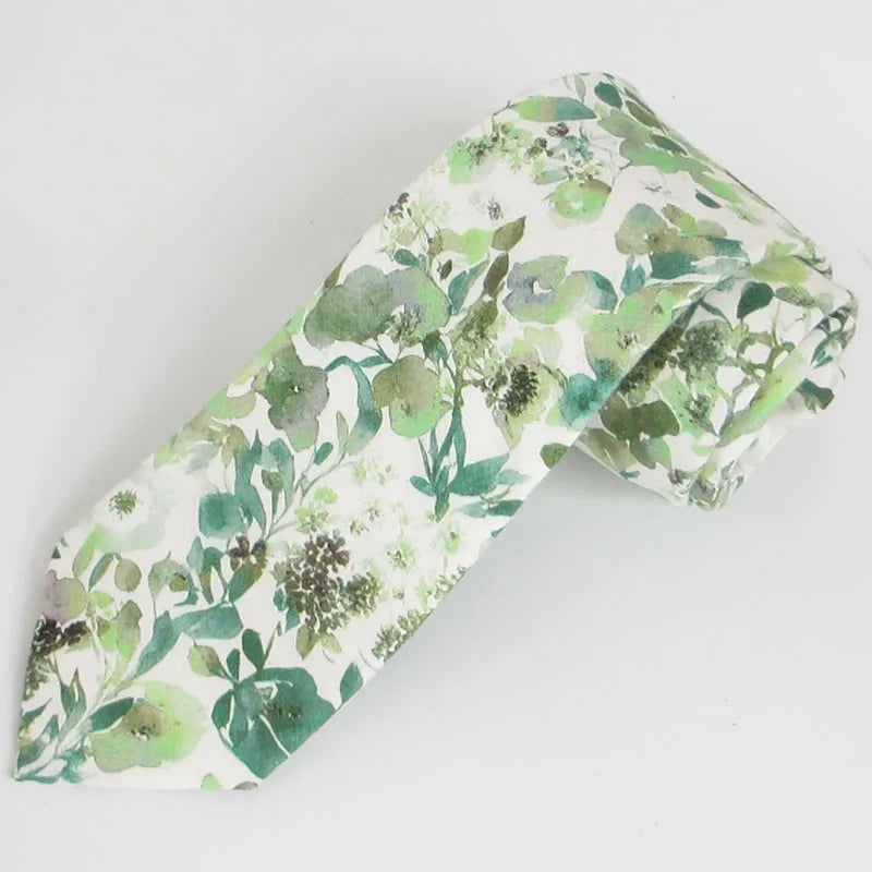 Floral Elegant Tie Men Women 100 Cotton Beautiful Flower Paisley Qme rt-1