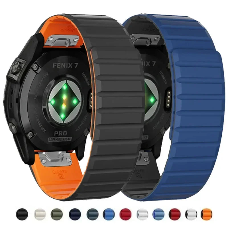 26/22mm Silicone Watch Band for Garmin Fenix 7 7X 6 6X Pro 5 5X Plus 3 HR Enduro Epix Gen 2 Smartwatch Magnetic Loop Wrist Strap Qme