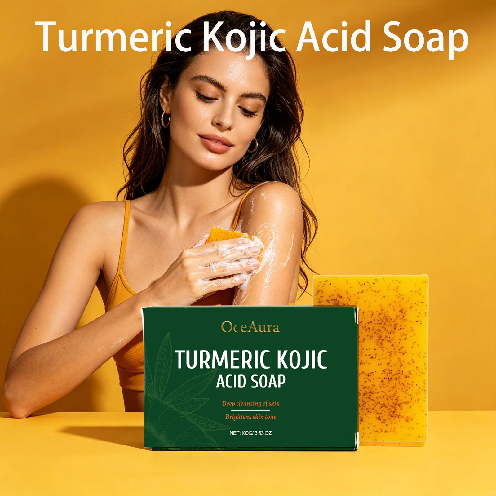 Oceaura Turmeric Kojic Acid Soap Deep Cleansing Skin Brightening Qme
