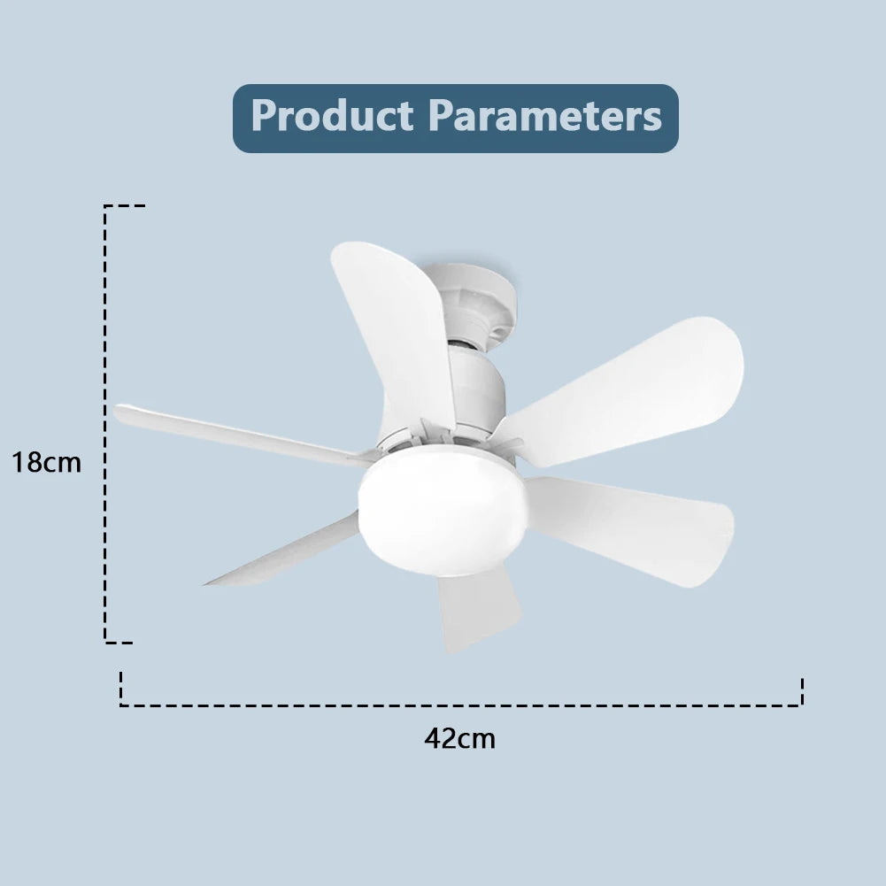 Modern Ceiling Fan with LED Light Remote Control Small Ceiling Fan with Lights Remote Control for Bedroom Kitchen Living Room Qme