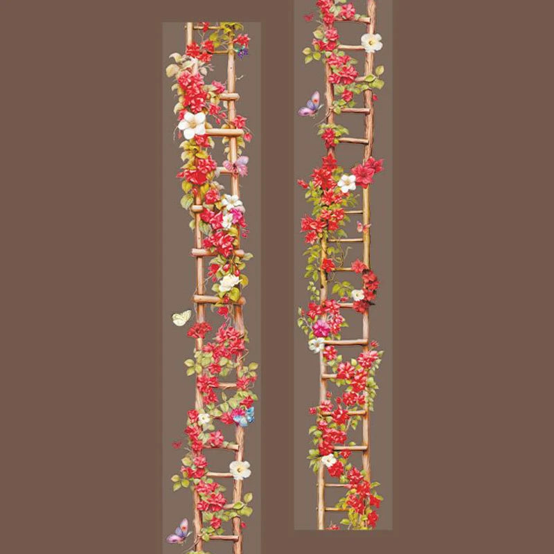 Washi Tape 40mm*2m Flower Ladder Garden Landscaping Tape - Handbook Stationery for DIY Handmade & Scrapbook Diary Decoration Qme 4