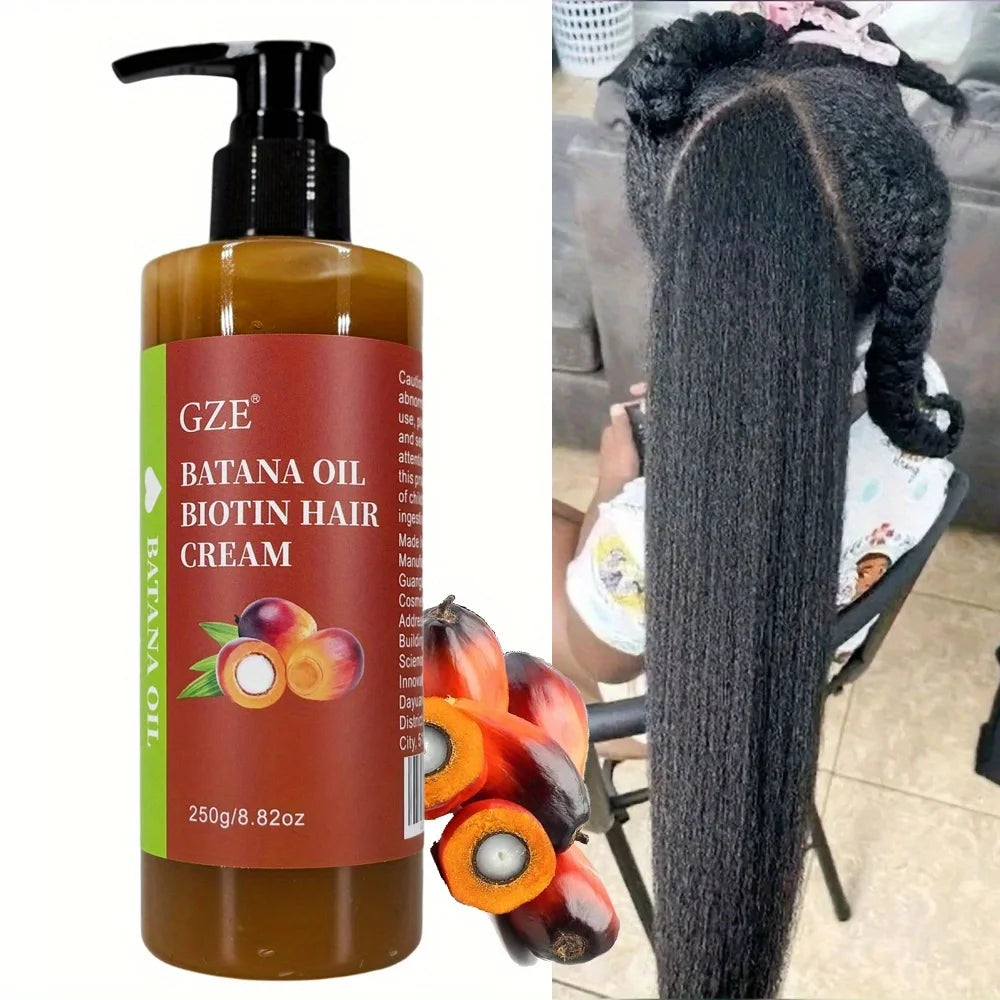 GZE Batana Oil Biotin Hair Cream Strong Hair Anti-Breakage Repair Split Ends Silky For Dry Hair Qme