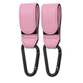 2Pcs Leather Cart Hooks Baby Stroller Hook PU Adjustable Pram Hook Organizer Diaper Bag Hanger Children Travel Accessories Qme 2PCS Pink