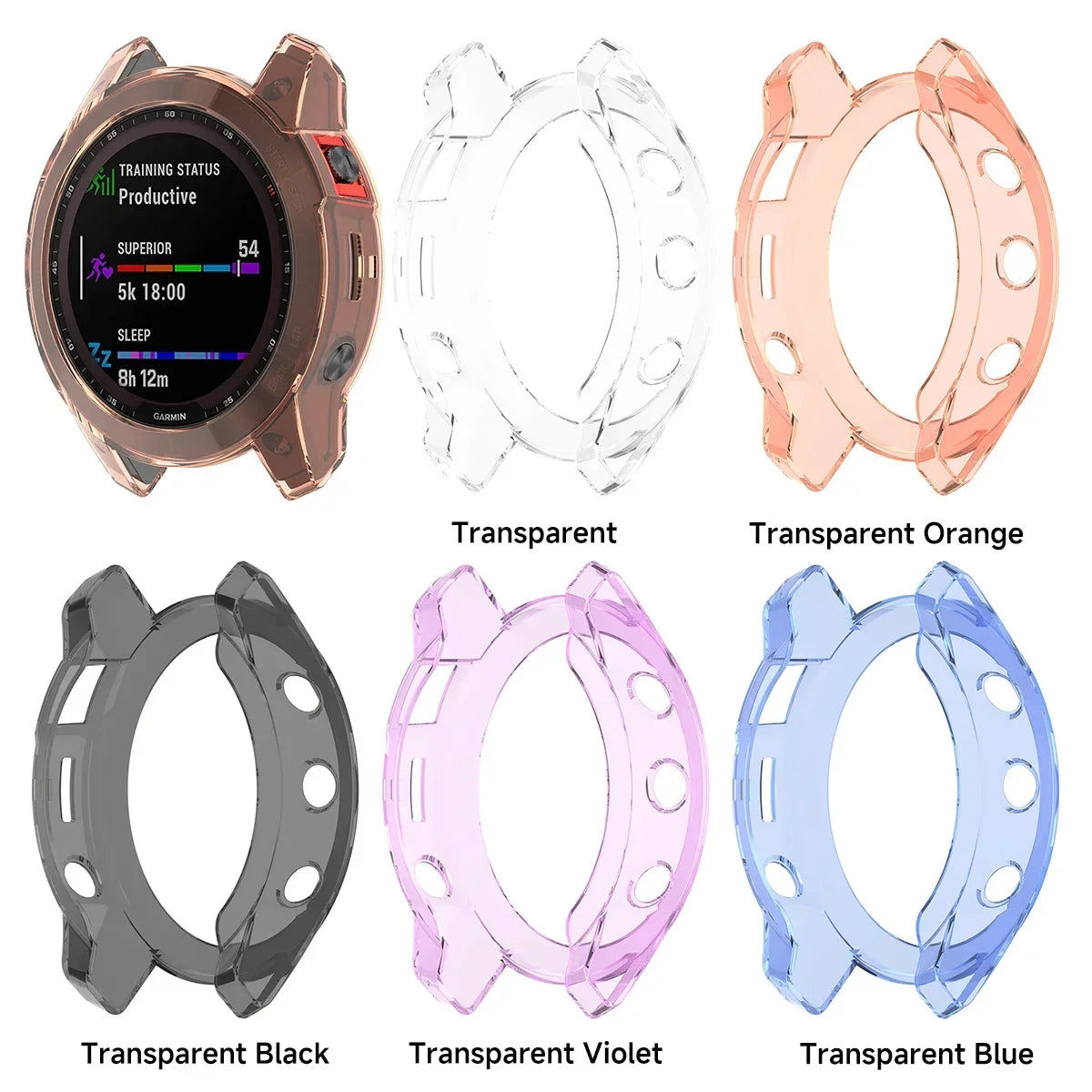 Soft TPU Protector Case for Garmin Fenix 7 7S 7X Pro 6 6S 6X Pro 5 5S 5X Plus Transparent Protective Case for Garmin watch Slim Qme