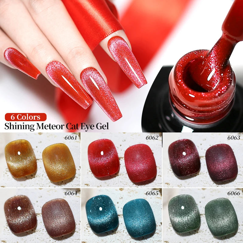 DIY Design Cat Eye Nail Art Magnet Heart Rabbit Striped Tool Red Qme