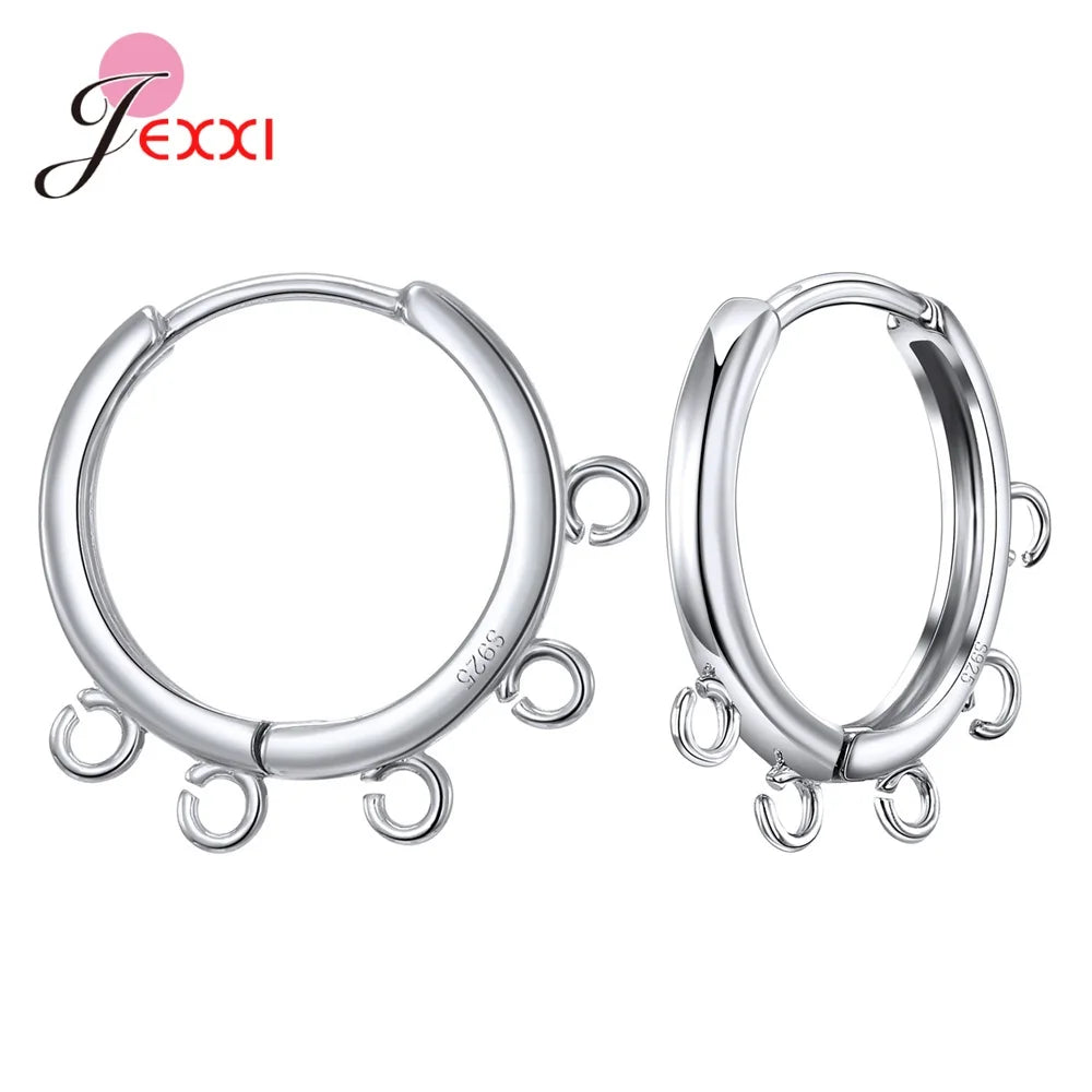Fast Delivery Genuine 925 Stamp Sterling Silver Color Earring Findings High Quality Jewelry Accessory Components For DIY Jewelry Qme D