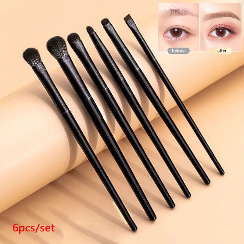 Professional Soft Contouring Eyeshadow Eyeliner Eyebrow Brush Women Qme 6pcs