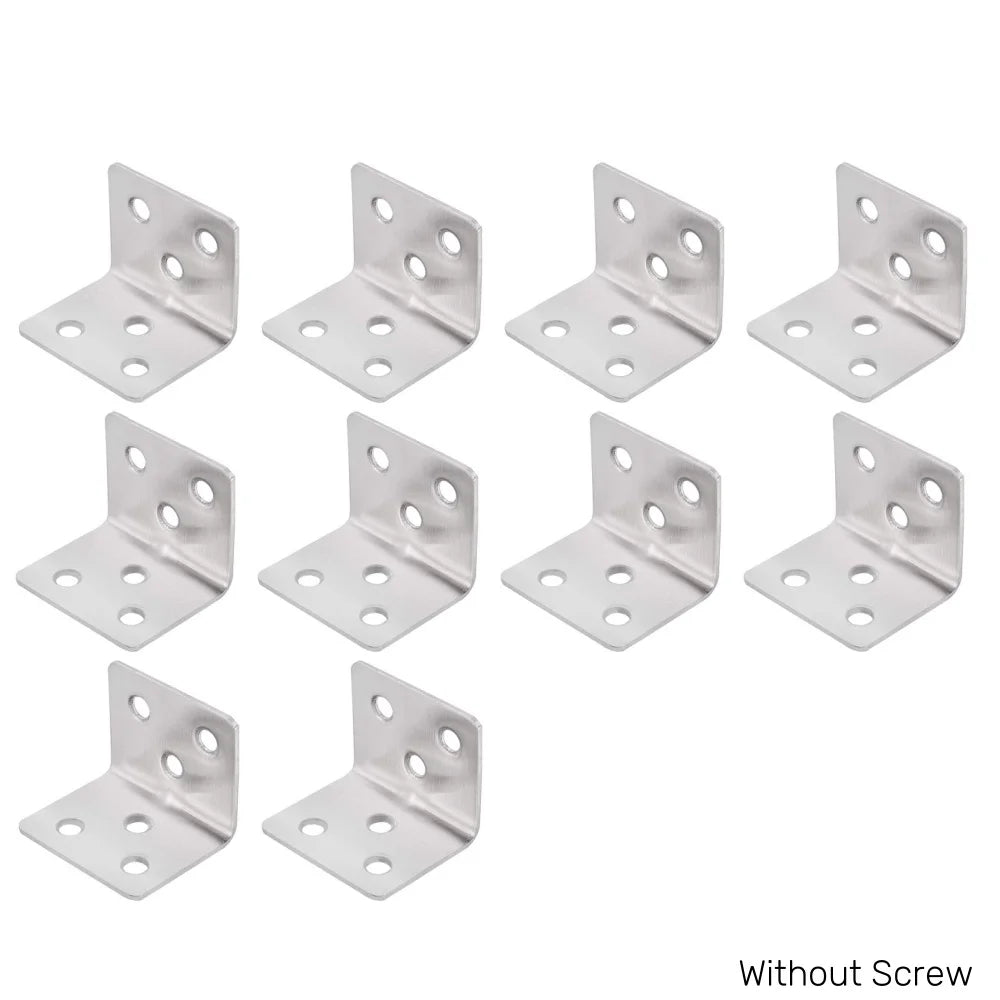 100-10PCS Stainless Steel L-shaped Bracket Furniture Layer Board 90° Fixed Right Angle Bracket Trapezoidal Layer Board Connector Qme 10pcs