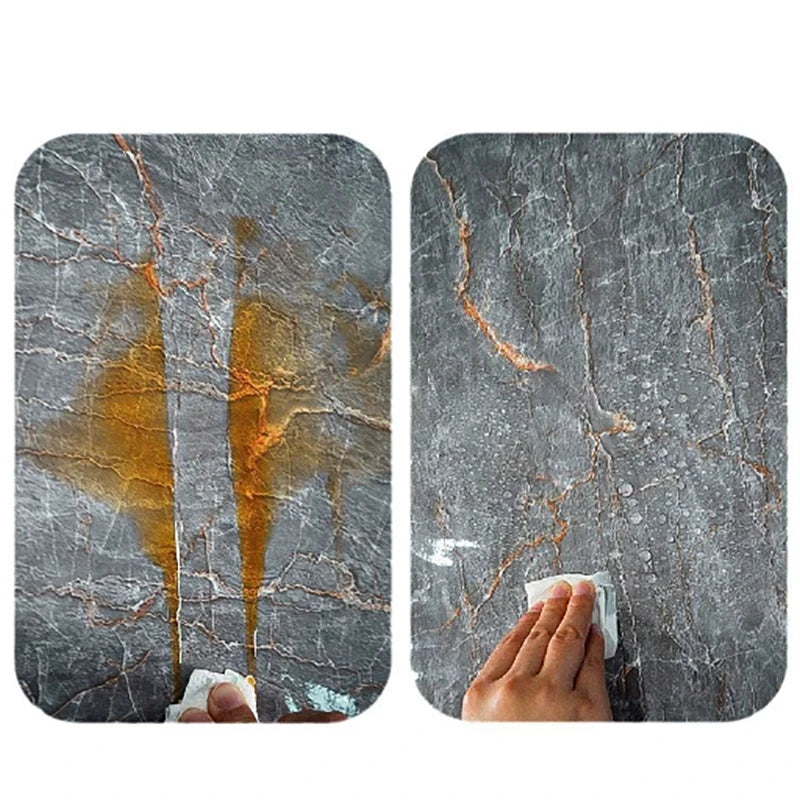 40cm Waterproof Self-Adhesive PVC Marble Oil Resistant and Mold Proof Wall Sticker Bathroom Kitchen Cabinet Countertop Wallpaper Qme