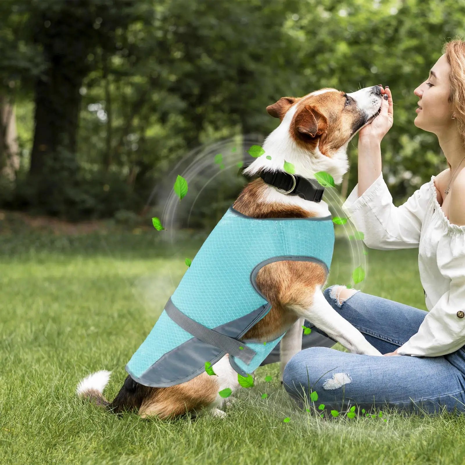 Dog Cooling Harness Cooling Dog Harness Summer Vest UV Protection Adjustable Shirt Pet Outfit For Small Medium Puppy Hiking Qme