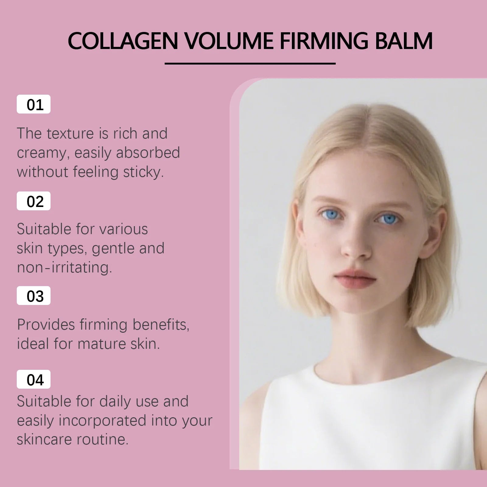 Calcium Collagen Firming Face Cream Skin Tightening Hydration Smooth Texture Lifting & Elasticity Face Cream for Sagging Skin Qme