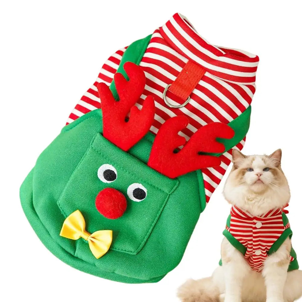 Christmas Outfits Dogs Reindeer Pet Dress Up Party Cats Gathering Qme China Mainland L Vest strap