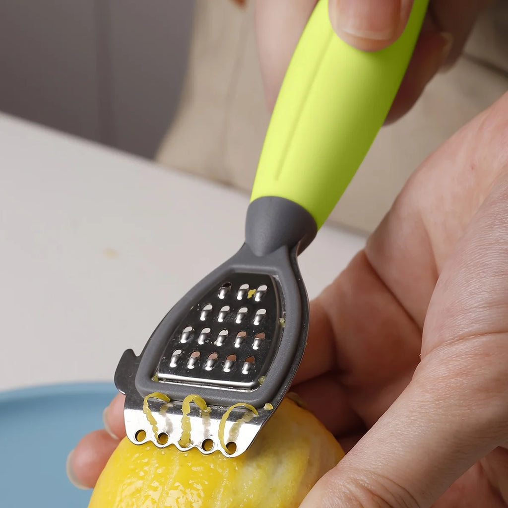 1pc Multifunctional Lemon Zester & Juicer with Built-In Grater, Stainless Steel Blade for Easy Citrus Juicing and Grating Qme