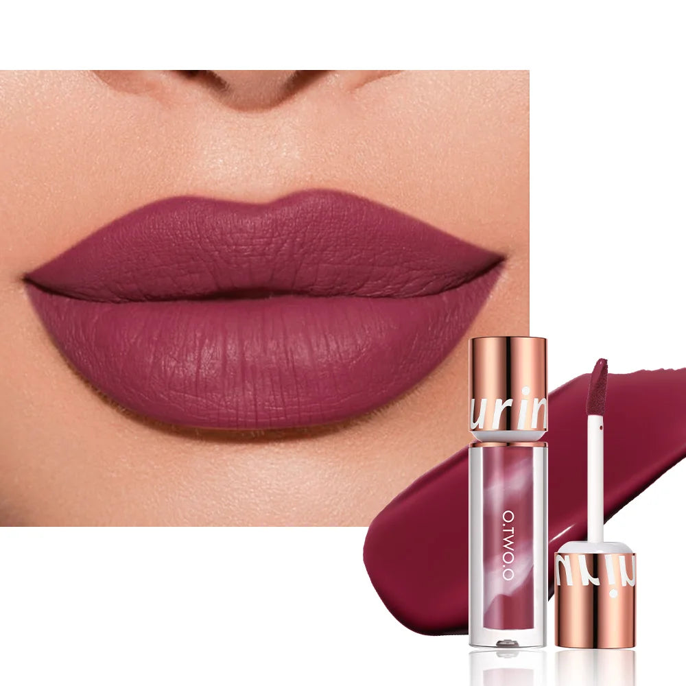 O TWO Lipstick Lip Gloss Waterproof Velvet Non-stick Cup Ultra Stay Qme 08 Purple Grapes China Mainland