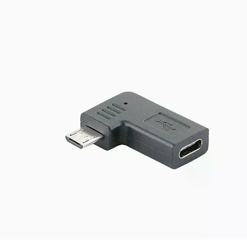 1Pcs Left Right 90 Angle Type C Female To Micro USB Male Charger Data OTG Cable Adapter DIY Accessories Qme