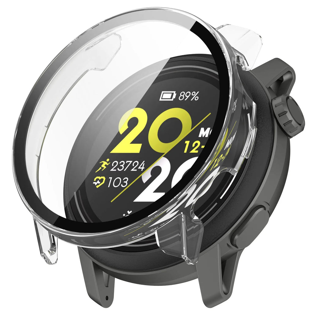 Tempered Glass Case For Coros Pace 3 2 Smart Watch Strap Protective Cover Bumper Pace3 Pace2 Screen Protector Shell Accessories Qme Transparent For Coros Pace 2