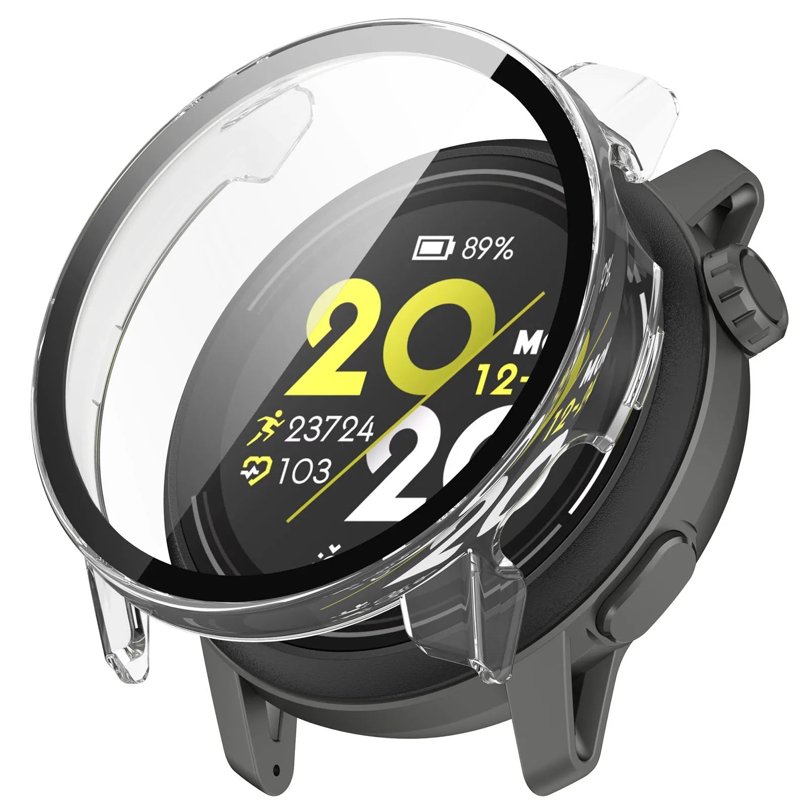Tempered Glass Case For Coros Pace 3 2 Smart Watch Strap Protective Cover Bumper Pace3 Pace2 Screen Protector Shell Accessories Qme Transparent For Coros Pace 2