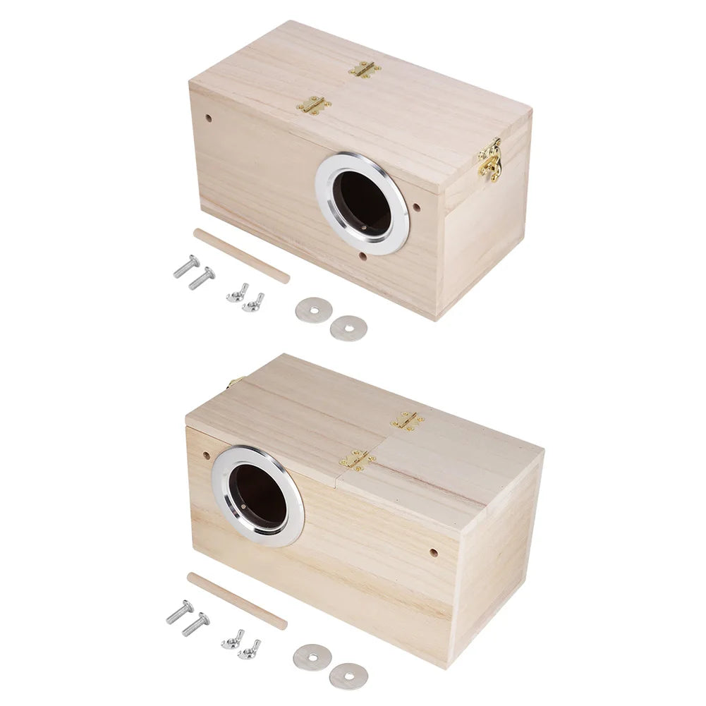 Wooden Bird Breeding Box Parrot Nesting House 13x13x24.5cm for Budgie Cockatiel Lovebird Cage Accessories Nesting Cage Qme