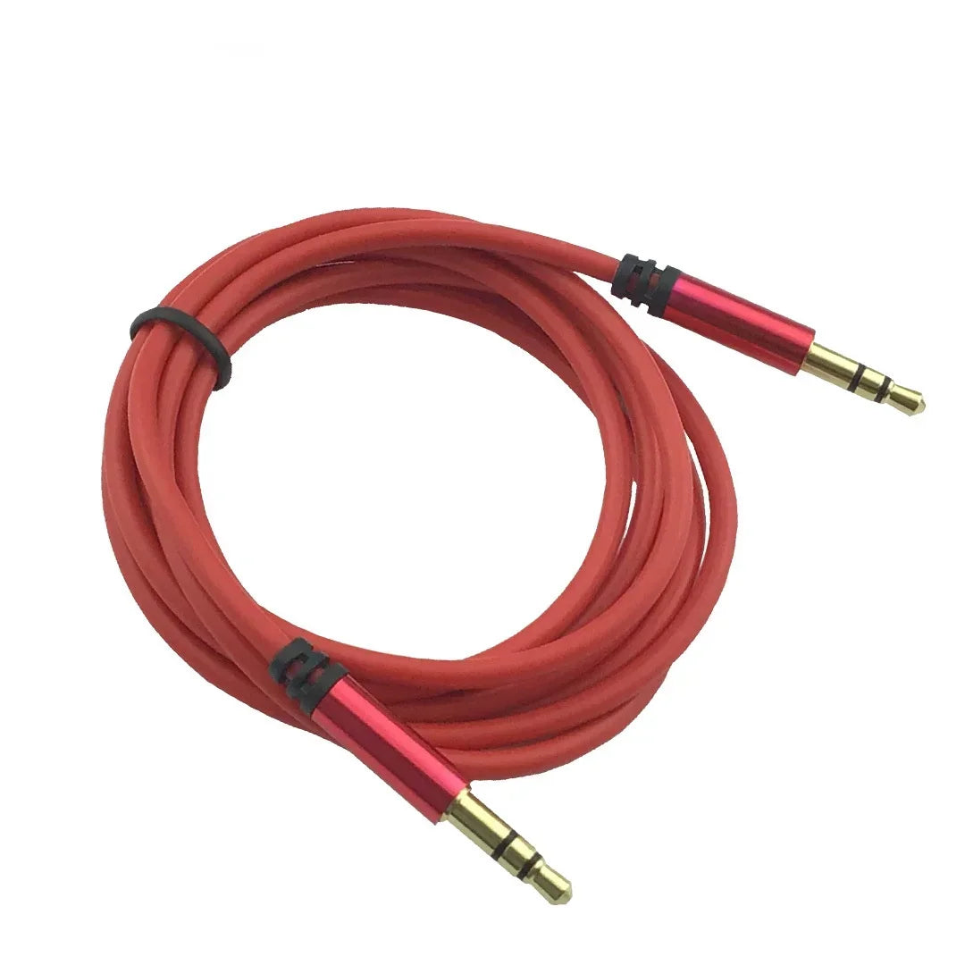 Cable 3.5mm Jack New 3.5mm Male To Male Car Aux Auxiliary Cord Stereo Audio Cable Wire for Phone IPod Mp3 Qme Red and red