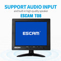 ESCAM T08 8inch TFT LCD 1024x768 CCTV Monitor with VGA HDMI-compatible AV BNC USB for PC CCTV Security Camera Qme EU PLUG United States