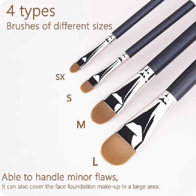 4 Types Sizes Upgraded Ultra-thin Foundation Concealer Makeup Brush Qme